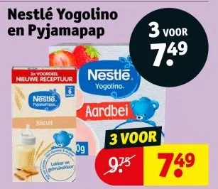 Drogisterij aanbieding in Verspreide huizen: Nestlé Yogolino en Pyjamapap, 