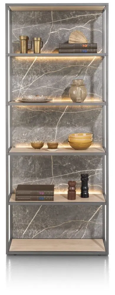 Wonen aanbieding in Workum: Helsinki, Boekenkast 80 Cm. - 5-Niches (+ LED), 