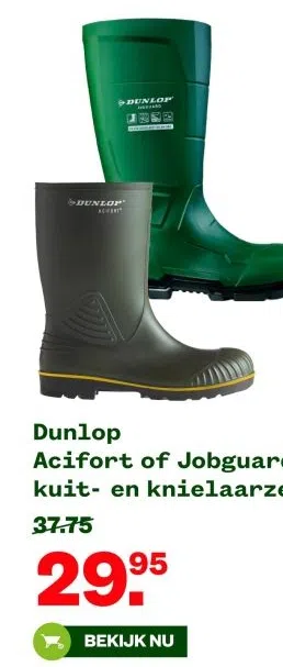 Tuin & Dier aanbieding in Soest Midden: Dunlop Acifort of Jobguard kuit- en knielaarzen, 