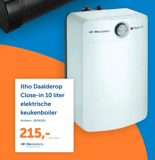 Itho Daalderop Close-in 10 liter elektrische keukenboiler
