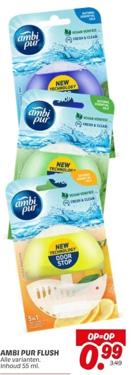Supermarkt aanbieding in Verspreide huizen in de Groetpolder: AMBI PUR FLUSH, 