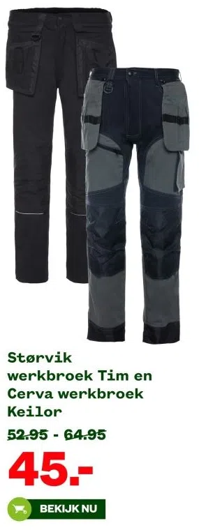 Tuin & Dier aanbieding in Vesting: Størvik werkbroek Tim en Cerva werkbroek Keilor, 