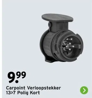 Bouwmarkt aanbieding in Vroonermeer-Zuid: Carpoint Verloopstekker 13>7 Polig Kort, 