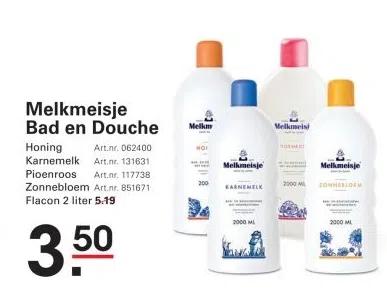 Supermarkt aanbieding in Zuid-Schalkwijkerweg: Melkmeisje Bad en Douche, 