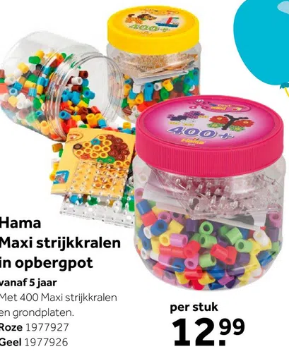 Hama Strijkkralen Maxi in pot 400-delig