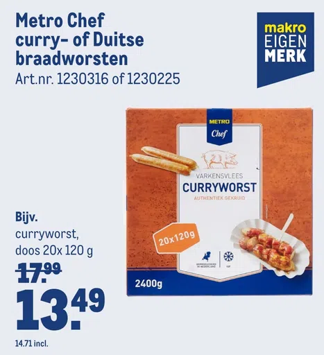 Metro Chef curry- of Duitse braadworsten