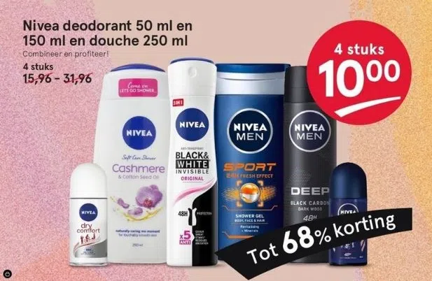 Drogisterij aanbieding in Vaassen: Nivea deodorant 50 ml en 150 ml en 250 ml, - Oozo.nl