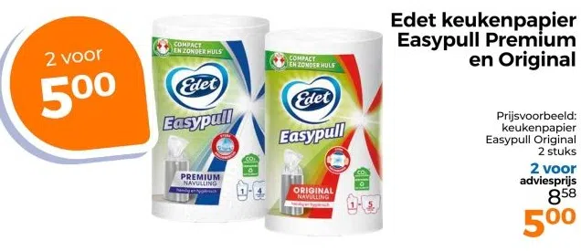 Drogisterij aanbieding in Stadsveld-Zuid: Edet keukenpapier Easypull Premium en Original, 