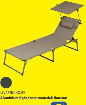 Supermarkt aanbieding in 't Weldink: LIVARNO HOME Aluminium ligbed met zonnedak Houston, 