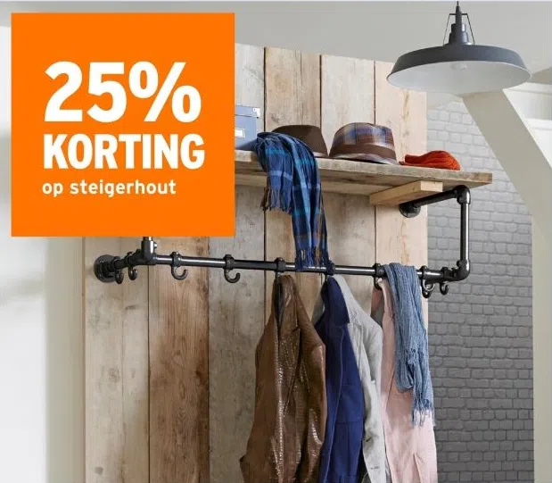 Bouwmarkt aanbieding in Stichtsekant: 25% KORTING op steigerhout, 