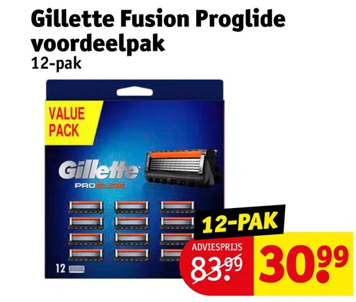 Gillette Fusion Proglide voordeelpak 12-pak
