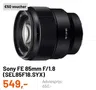 Sony FE 85mm F/1.8 (SEL85F18.SYX)