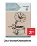 Clear Stamp Gramophone
