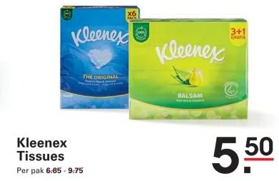 Supermarkt aanbieding in Stationsbuurt: Kleenex Tissues, 