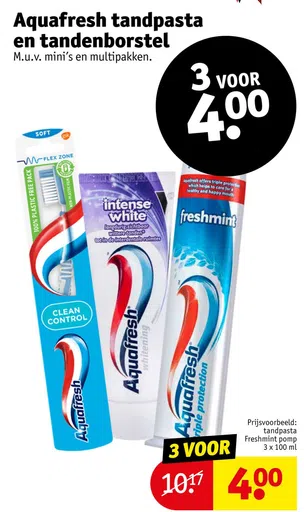 Aquafresh tandpasta en tandenborstel