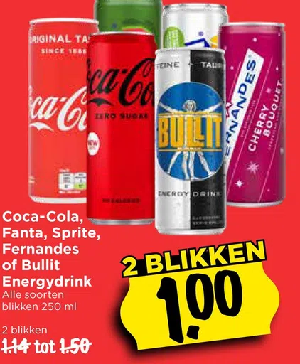 Coca-Cola, Fanta, Sprite, Fernandes of Bullit Energydrink