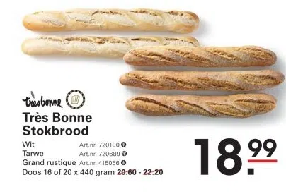 Supermarkt aanbieding in Gooisekant: Très Bonne Stokbrood, 
