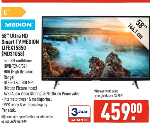 58" Ultra HD Smart TV MEDION LIFEX15850 (MD31058)