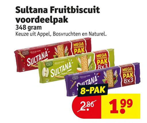 Sultana Fruitbiscuit voordeelpak 348 gram