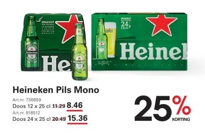 Supermarkt aanbieding in Almere Buiten: Heineken Pils Mono, 