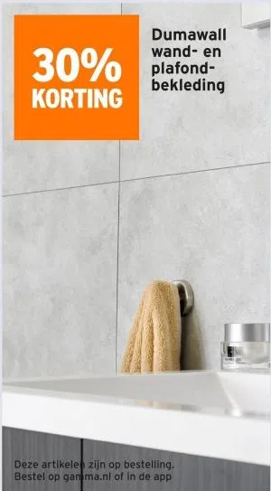 Bouwmarkt aanbieding in Boekelo: 30% KORTING Dumawall wand- en plafond- bekleding, 