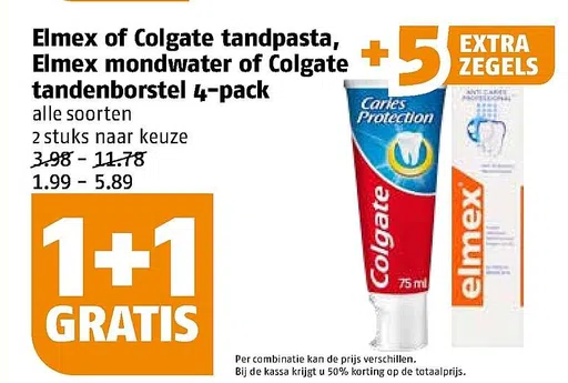 Elmex of Colgate tandpasta, Elmex mondwater of Colgate tandenborstel 4-pack