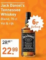 Supermarkt aanbieding in Velp-Zuid ten zuiden van Waterstraat: Jack Daniel's Tennessee Whiskey Blend, 70 cl, 