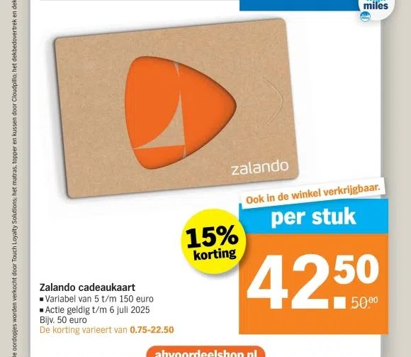 Supermarkt aanbieding in Doetinchem: Zalando cadeaukaart, 