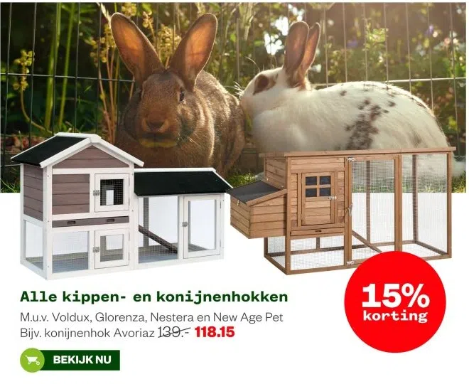 Tuin & Dier aanbieding in Binnenstad: Alle kippen- en konijnenhokken, 