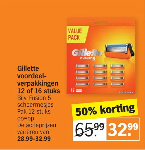 Gillette voordeel- verpakkingen 12 of 16 stuks
