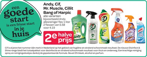 Andy, Cif, Mr. Muscle, Cillit Bang of Harpic