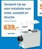 Sanipack Up opvoer installatie voor toilet, wastafel en douche