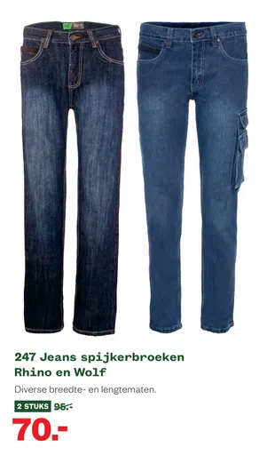 247 Jeans spijkerbroeken Rhino en Wolf