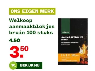 Tuin & Dier aanbieding in Brouwersmolen-Zuid: Welkoop aanmaakblokjes bruin 100 stuks, 