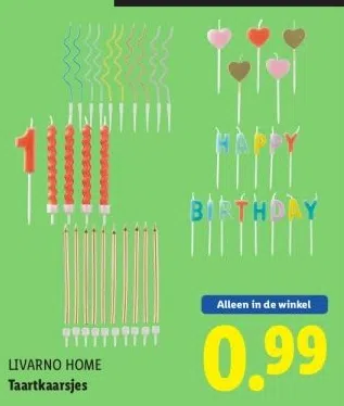 Supermarkt aanbieding in Kralingse Bos: LIVARNO HOME Taartkaarsjes, 