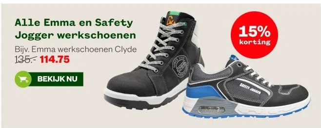 Tuin & Dier aanbieding in Groote Wetering: Alle Emma en Safety Jogger werkschoenen, 