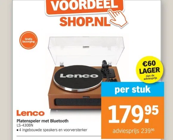 Supermarkt aanbieding in Osseveld-Oost: Lenco Platenspeler met Bluetooth LS-430BN, 