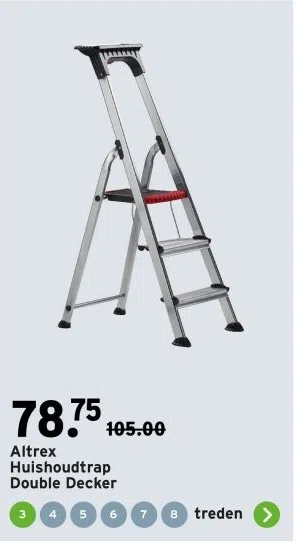 Bouwmarkt aanbieding in Hoorn-Noord: Altrex Huishoudtrap Double Decker, 