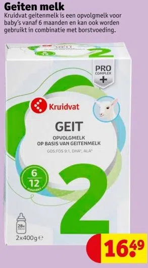 Drogisterij aanbieding in Verspreide huizen: Geiten melk, 