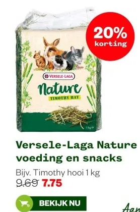 Tuin & Dier aanbieding in Buitengebied Gebroek: Versele-Laga Nature voeding en snacks, 