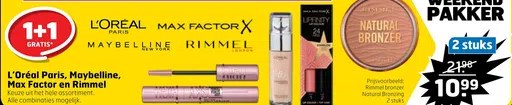 L'Oréal Paris, Maybelline, Max Factor en Rimmel