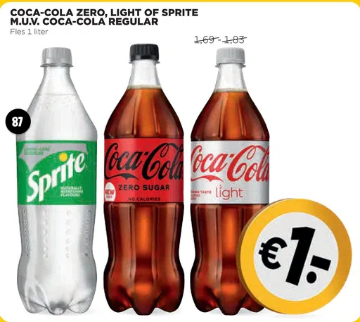 Coca-cola zero, light of sprite m.u.v. coca-cola regular