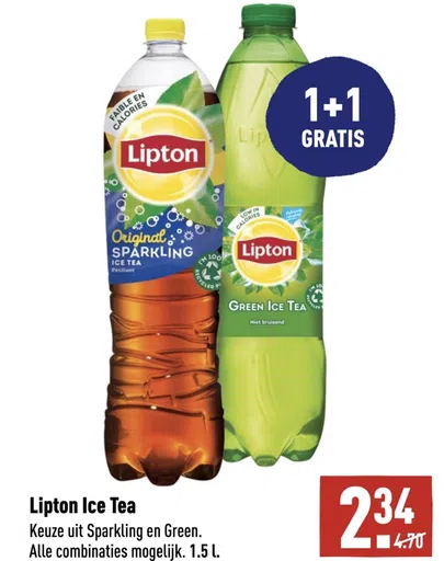 Lipton Ice Tea Keuze uit Sparkling en Green.