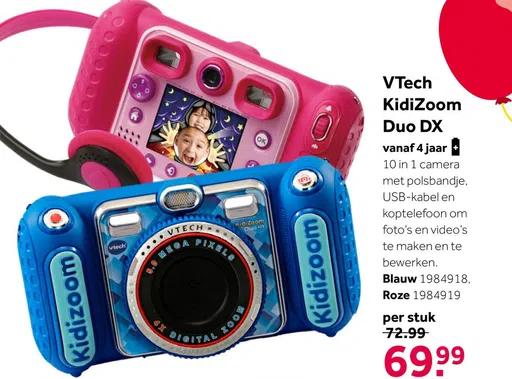 VTech KidiZoom Duo DX camera - blauw