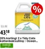 20% korting! 2 x Tidy Cats kattenbakvulling - Ocean Freshness (2 x 10 l)