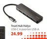 Trust Hub Halyx USB-C 4-poorten USB-A.
