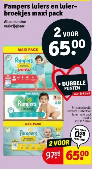 Drogisterij aanbieding in Verspreide huizen: Pampers luiers en luier- broekjes maxi pack, 