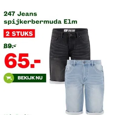 Tuin & Dier aanbieding in Ysselsteyn: 247 Jeans spijkerbermuda Elm, 