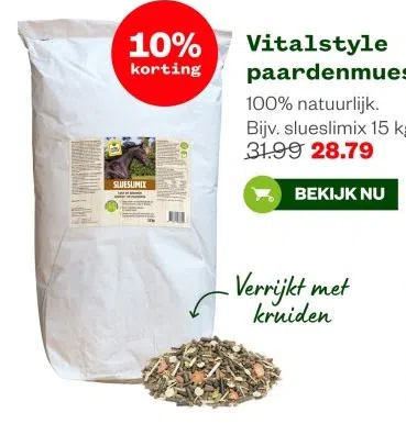 Tuin & Dier aanbieding in Zuid IJlst: Vitalstyle paardenmuesli's, 