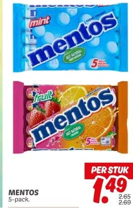 Supermarkt aanbieding in Overig Almere Pampus: MENTOS, 